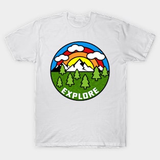 Explore Hiking Outdoors Nature Mountains Climbing Camping National Park Forest T-Shirt